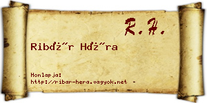 Ribár Héra névjegykártya
